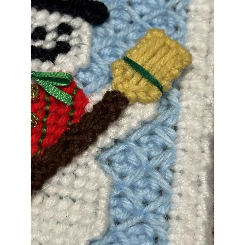 VTG Needle Point Plastic Frosty Snowman Tissue Box Cover Completed Grannycore